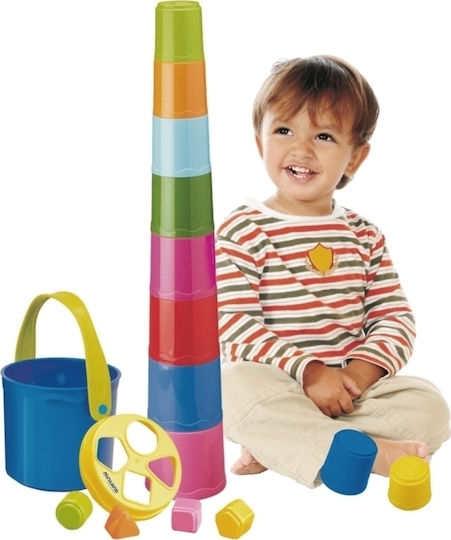 Miniland Stacking Toy Shapes Box & Pyramid for 24++ Months