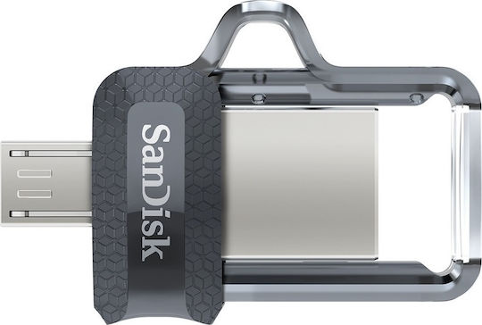 Sandisk Ultra Dual Drive M3.0 64GB USB 3.0 Stick with connection USB-A & micro USB-B Black