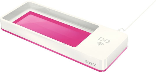 Leitz Ασύρματος Φορτιστής (Qi Pad) Λευκός (Leitz WOW Desk Organiser with Inductive Charger)