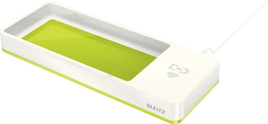 Leitz Ασύρματος Φορτιστής (Qi Pad) Λευκός (Leitz WOW Desk Organiser with Inductive Charger)