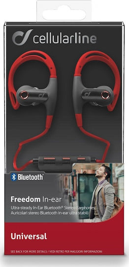 Cellular Line Freedom In-ear Bluetooth Handsfree Ακουστικά Κόκκινα