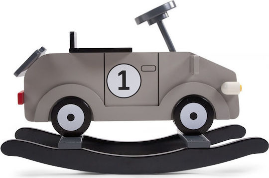 Childhome My First Car Wooden Rocking Toy Car for 24+ months with Max Load Capacity 25kg Gray