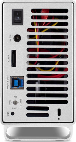 OWC Mercury Elite Pro Dual Hard Drive Case for 2 Hard Drives 3.5" SATA III with connection USB 3.1 / eSATA in Silber color