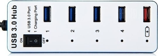 Minwa BYL-3011 Hub 4 Θυρών USB 3.0 με σύνδεση USB-A Γκρι