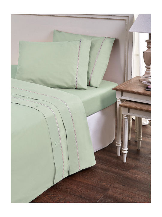 19V69 Duvet Cover Cotton Satin Queen 230x250 Colori Pistachio 10.00640 Green