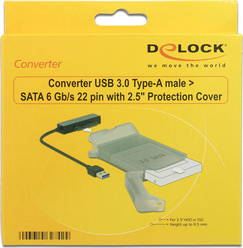 DeLock Carcasă pentru unitate de hard disk 2.5" SATA III cu conexiune USB 3.0 în culoarea Transparent