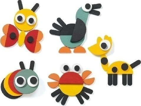 Djeco Wooden Construction Toy Blocks Animals for Children 3+ years+ Years