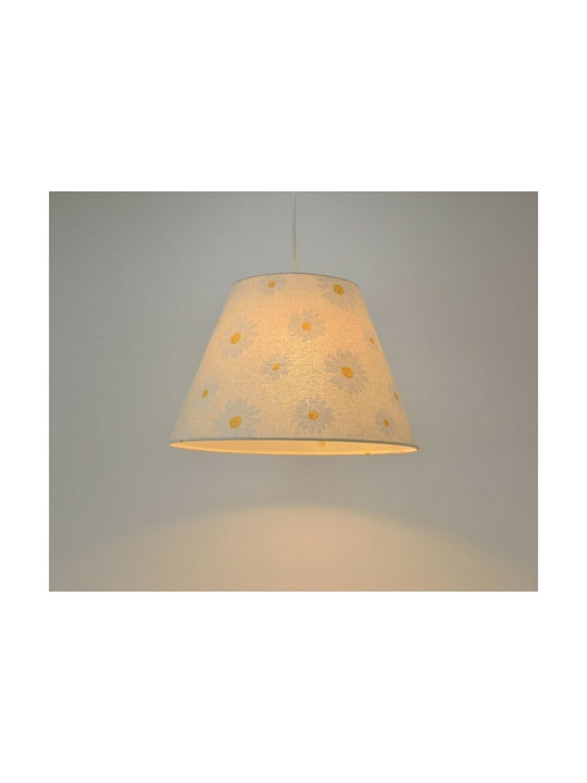 Veis Alkyone Single Bulb Kids Lighting Pendant of Fabric 60W with Drive Size E27 In Beige Colour