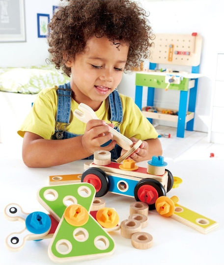 Hape Holz-Bauspielzeug Basic Builder Set für Kinder ab 3+ Jahre alt Jahren