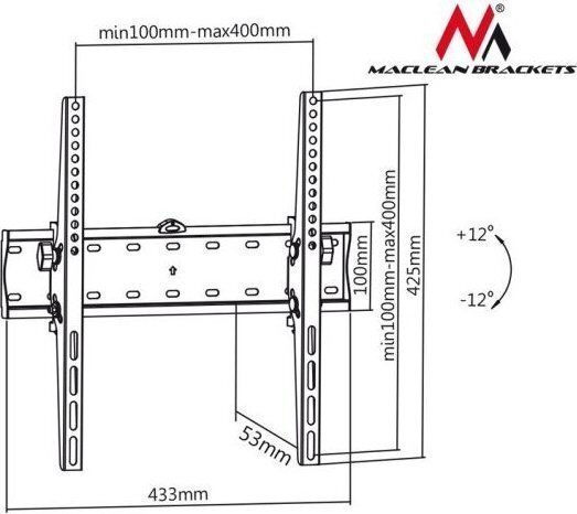 Maclean Energy MC-665 MC-665 Wall TV Mount up to 55" and 40kg