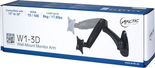 Arctic W1-3D Perete Suport Monitor până la 32" cu Braț