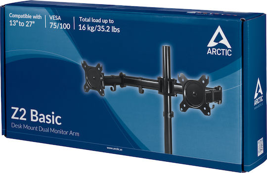 Arctic Z2 Basic Βάση Γραφείου για 2 Οθόνες έως 27" με Βραχίονα
