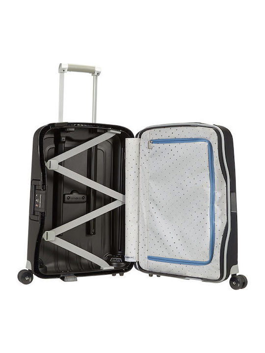 Samsonite S'cure Cabin Hard Black Suitcase With 4 Wheels Height 55cm