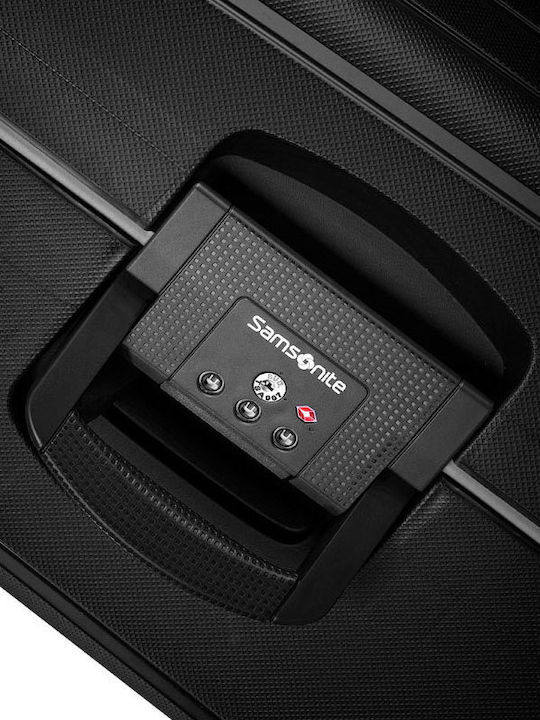 Samsonite S'cure Cabin Hard Black Suitcase With 4 Wheels Height 55cm