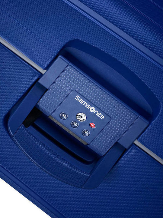 Samsonite S'cure Βαλίτσα Ταξιδίου Καμπίνας Σκληρή Μπλε με 4 Ρόδες Ύψους 55εκ.