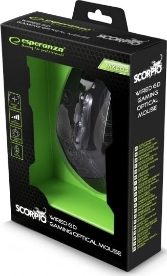 Esperanza MX203 Gaming Gaming Maus Schwarz