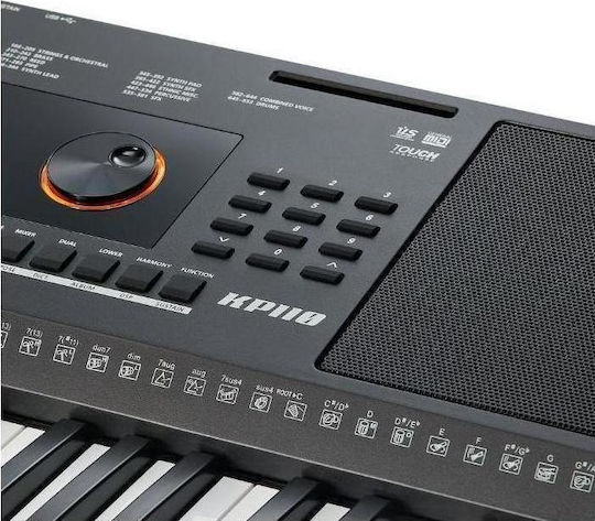 Kurzweil Tastatur KP110 mit 61 Dynamisch Tasten mit Notenständer Schwarz