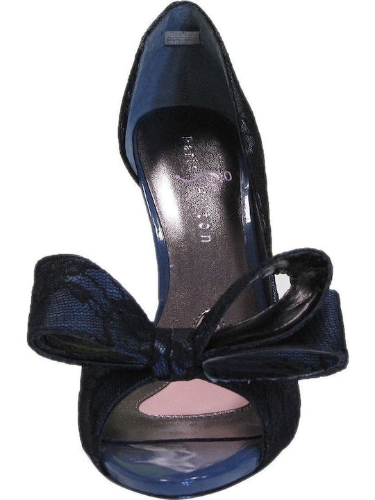 Senorita Navy Peep Toe Γόβες με Τακούνι Στιλέτο Navy Μπλε