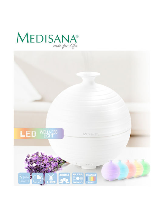 Medisana LED Aromatherapie-Diffusor Ultraschall mit Timer Weiß 300ml 60082
