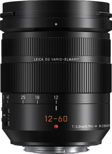 Panasonic Crop Obiectiv Foto Leica DG Vario-Elmarit 12-60mm f/2.8-4 Asph. Power OIS Zoom standard / Tele Zoom / Zoom cu unghi larg pentru Montura Micro Patru Treimi (MFT) Black