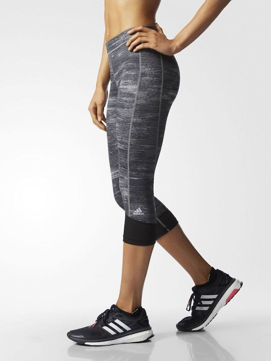Techfit Print Heather Training Γυναικείο Capri Κολάν Γκρι