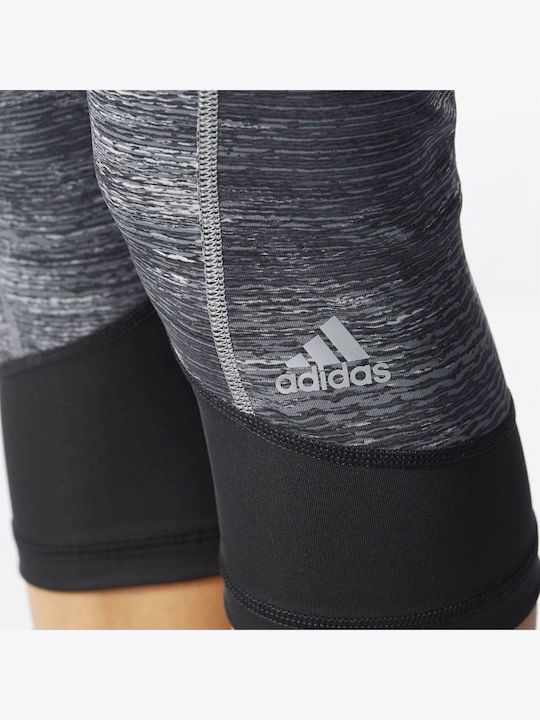 Techfit Print Heather Training Γυναικείο Capri Κολάν Γκρι