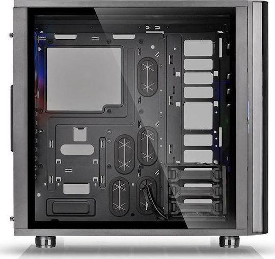 Thermaltake View 31 TG RGB Геймърско бюро Midi Tower Компютърна кутия със страничен прозорец Черен