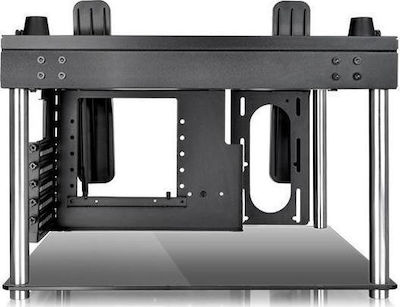 Thermaltake Core P1 TG Mini ITX Геймърско бюро Мини кула Компютърна кутия със страничен прозорец Черен