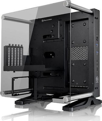Thermaltake Core P1 TG Mini ITX Геймърско бюро Мини кула Компютърна кутия със страничен прозорец Черен