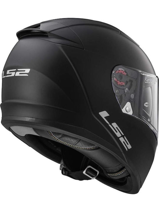 LS2 Breaker FF390 Solid Full Face Helmet with Pinlock and Sun Visor ECE 22.05 1400gr Gloss Black 17063