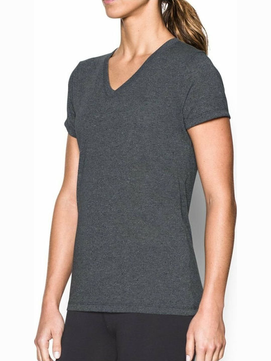Under Armour Training Women's Athletic T-shirt Fast Drying with V Neckline Black