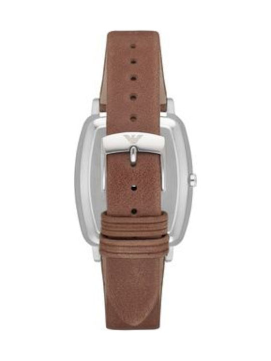 Emporio Armani Watch Battery with Brown Leather Strap