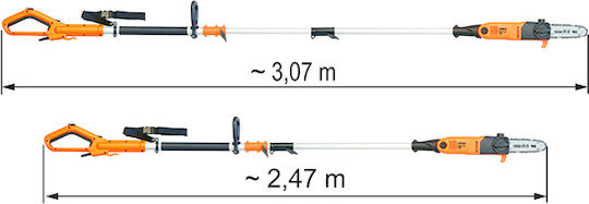 Atika KSH 710 SDS Elektrisches Teleskopisches Bügelsäge Stromquelle 710W Gesamtlänge 307cm und Klingenlänge 20cm