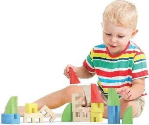 Quercetti Τουβλάκια Toytown Ξύλινα για 2-8 Ετών 15τμχ