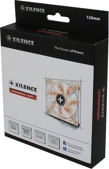Xilence XF046 Case Fan 120mm (1300rpm / 44.71cfm) with Red LED and Connection 3-Pin / 4-Pin Molex White