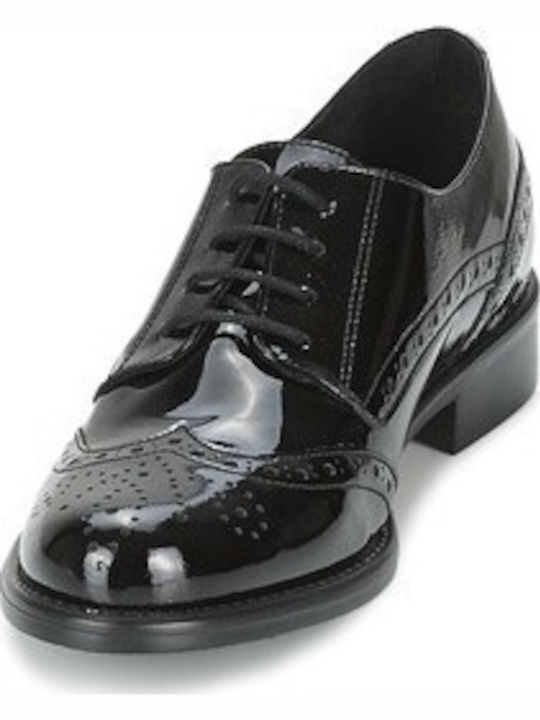 Codeux Damen Oxfords aus Lackleder in Schwarz Farbe