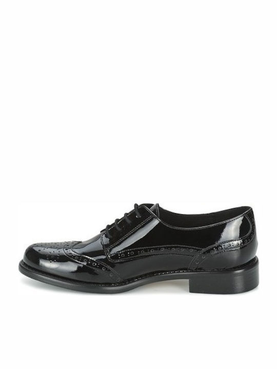 Codeux Damen Oxfords aus Lackleder in Schwarz Farbe