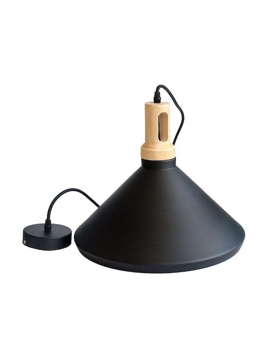 V-TAC Pendant Light Black Bell with Socket E27 35x30x110cm