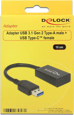 DeLock Μετατροπέας USB-A male σε USB-C female (65698)