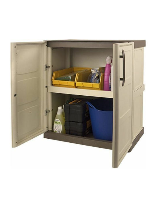 Doppelflügeliger Außenschrank aus Polypropylen mit 1 Regal 70x39x85,5cm