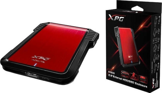 Adata EX500 Case for Hard Drive 2.5" SATA III with Connection USB 3.0 Red