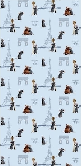 Disney Παιδική Κουρτίνα Remy 38 με Τρέσα Μπλε 140x290εκ.