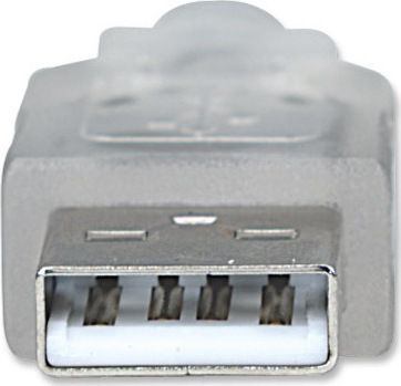 Manhattan USB 2.0 Кабел USB-A мъжки - USB-B мъжки Прозрачен 3м 390170