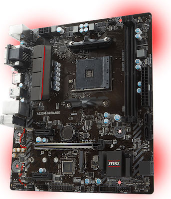 MSI A320M Grenade Micro ATX Дънна платка с AMD AM4 Гнездо