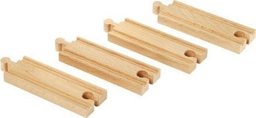 Brio Toys Short Straight Tracks Ράγες Σιδηρόδρομου από Ξύλο
