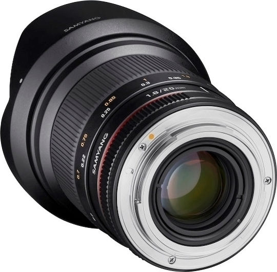 Samyang Full Frame Camera Lens 20mm f/1.8 ED AS UMC Wide Angle for Sony E Mount Black