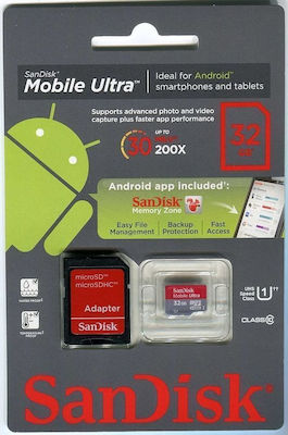 Sandisk SDSDQUA-032G microSDHC U1 UHS-I 30MB/s με αντάπτορα
