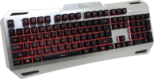 White Shark Gladiator Гейминг Клавиатура с Мембранни Превключватели и Осветени Клавиши Английски (САЩ) Сребрист