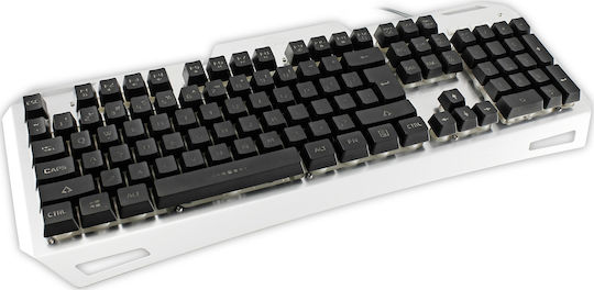 White Shark Gladiator Гейминг Клавиатура с Мембранни Превключватели и Осветени Клавиши Английски (САЩ) Сребрист