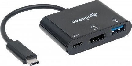 Manhattan USB-C Docking Station με HDMI 4K PD Μαύρο (152037)